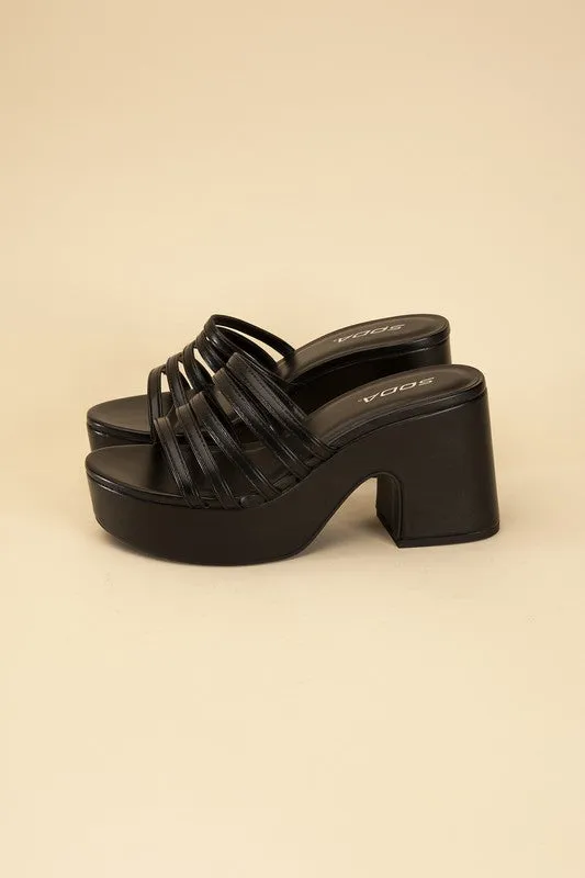 HOLME Platform Strappy Mule Slides