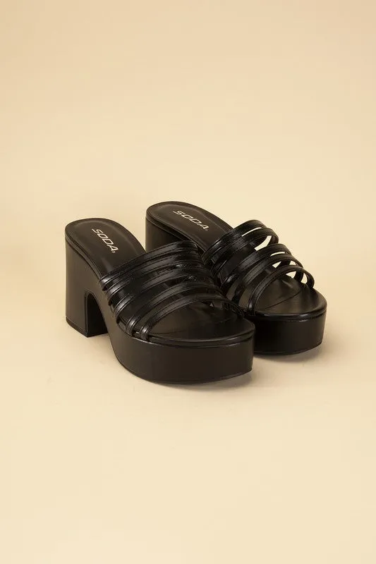 HOLME Platform Strappy Mule Slides