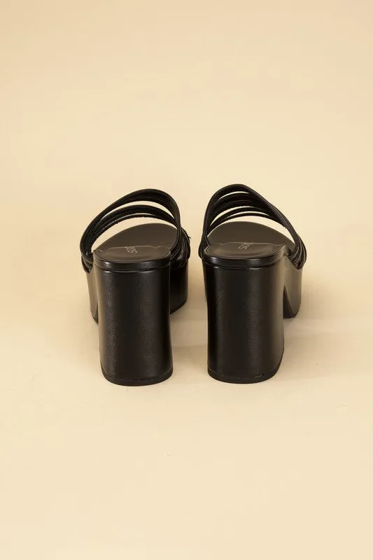 HOLME Platform Strappy Mule Slides
