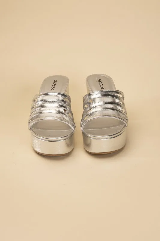 HOLME Platform Strappy Mule Slides