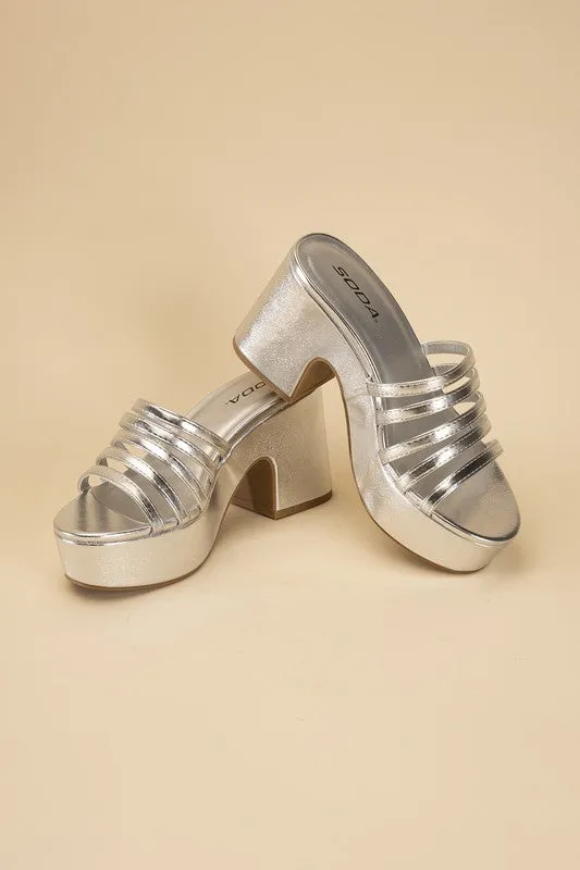 HOLME Platform Strappy Mule Slides