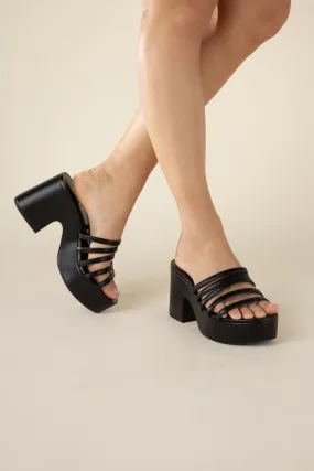 HOLME Platform Strappy Mule Slides