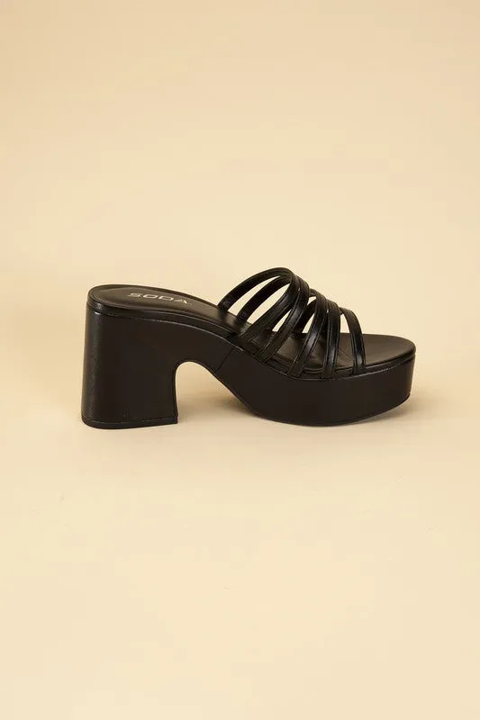 HOLME Platform Strappy Mule Slides