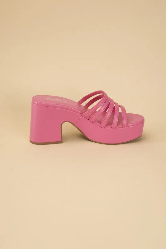HOLME Platform Strappy Mule Slides