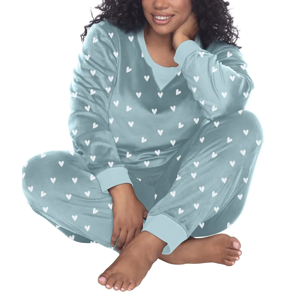Honeydew Women's 2-Pc Super Soft Fleece Velour Pajama Lounge Set
