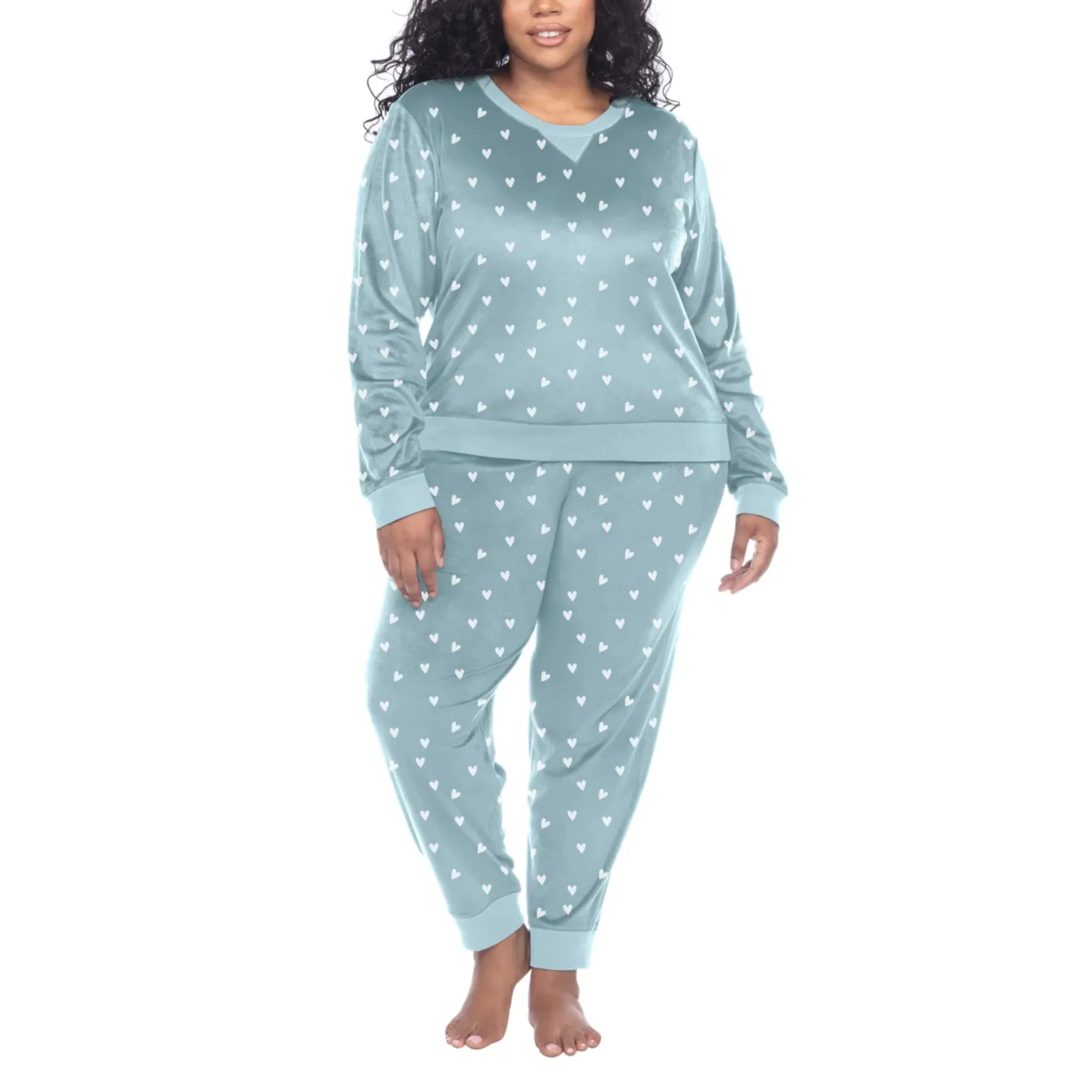 Honeydew Women's 2-Pc Super Soft Fleece Velour Pajama Lounge Set
