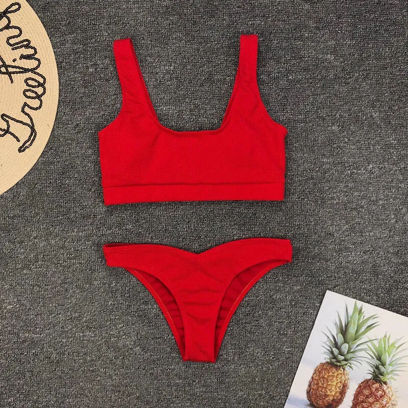 Hot Stretch Plain Simple Thong Bottom Bikinis