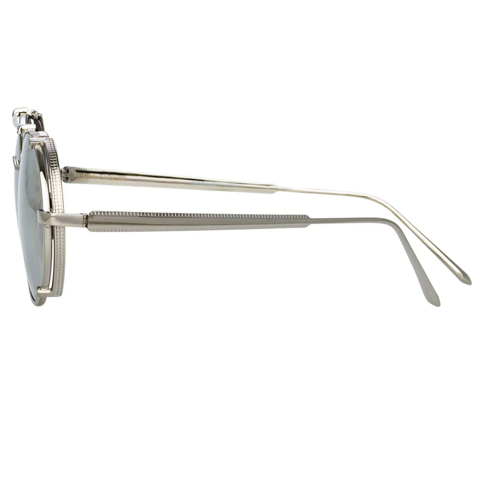 Jimi Oval Sunglasses in White Gold