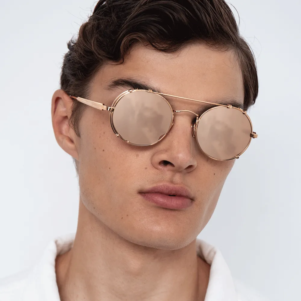 Jimi Oval Sunglasses in White Gold