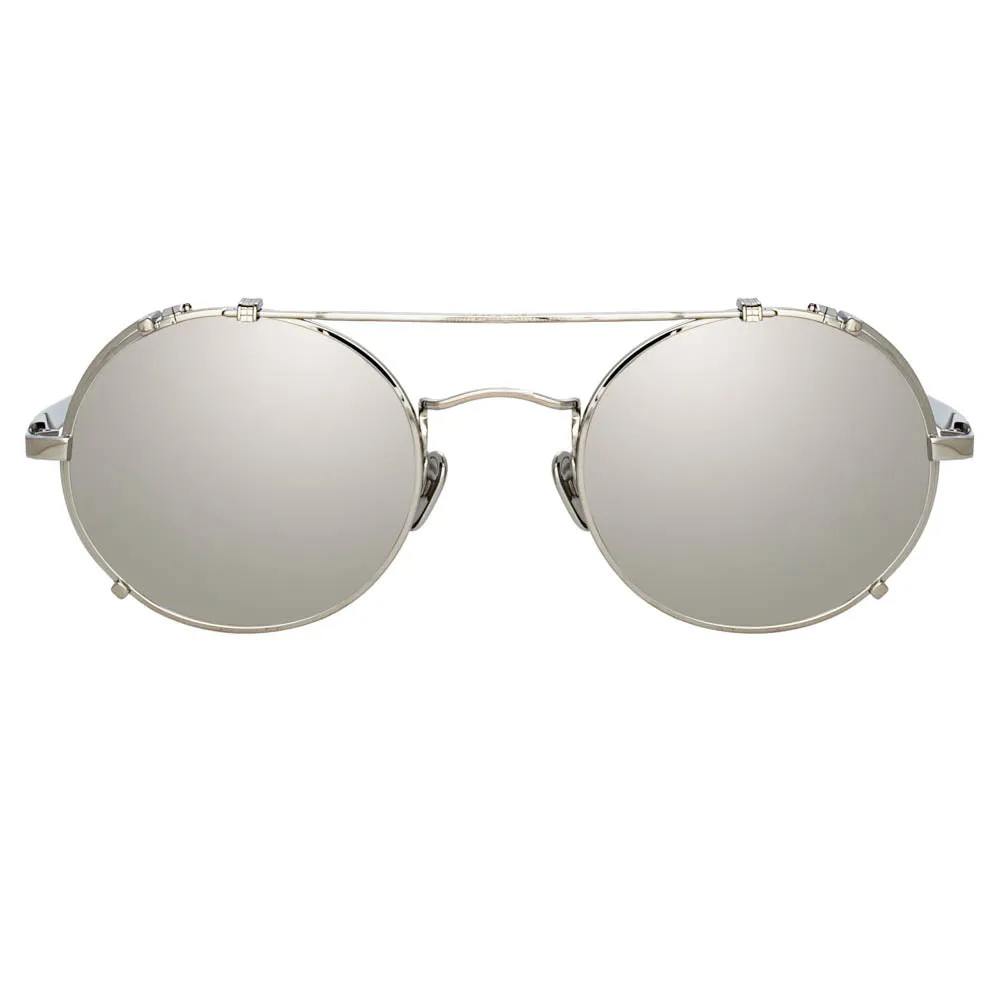 Jimi Oval Sunglasses in White Gold
