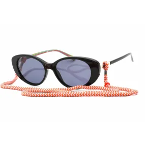 Missoni Women's Sunglasses - Shiny Black Oval Frame Blue Lens | MMI 0047/S 807 KU