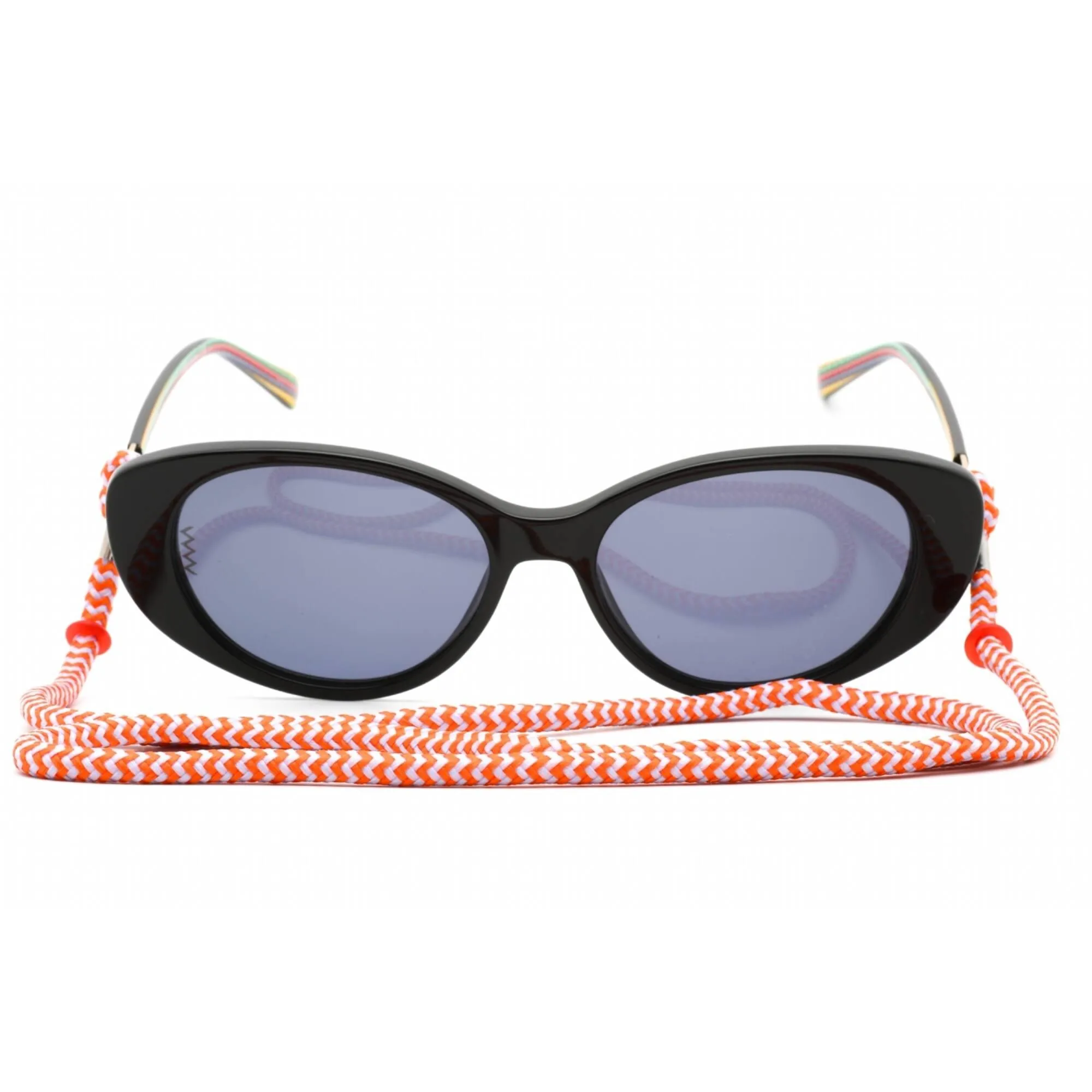 Missoni Women's Sunglasses - Shiny Black Oval Frame Blue Lens | MMI 0047/S 807 KU