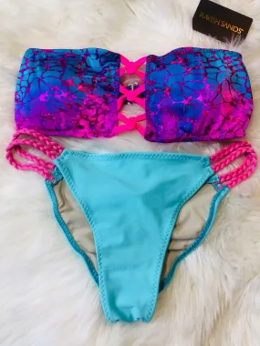 Ocean Bliss 2:1 Flip It Reversible Bikini with hook back Midcoverage Cheeky
