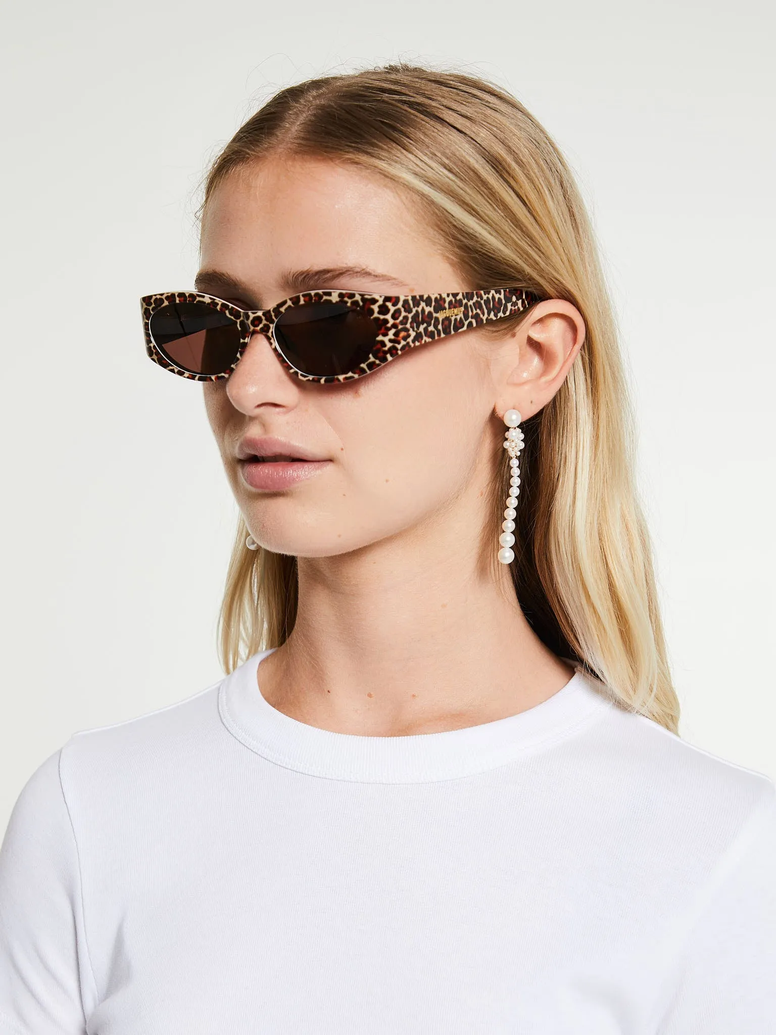 Ovalo Sunglasses in Leopard, Yellow Gold and Brown