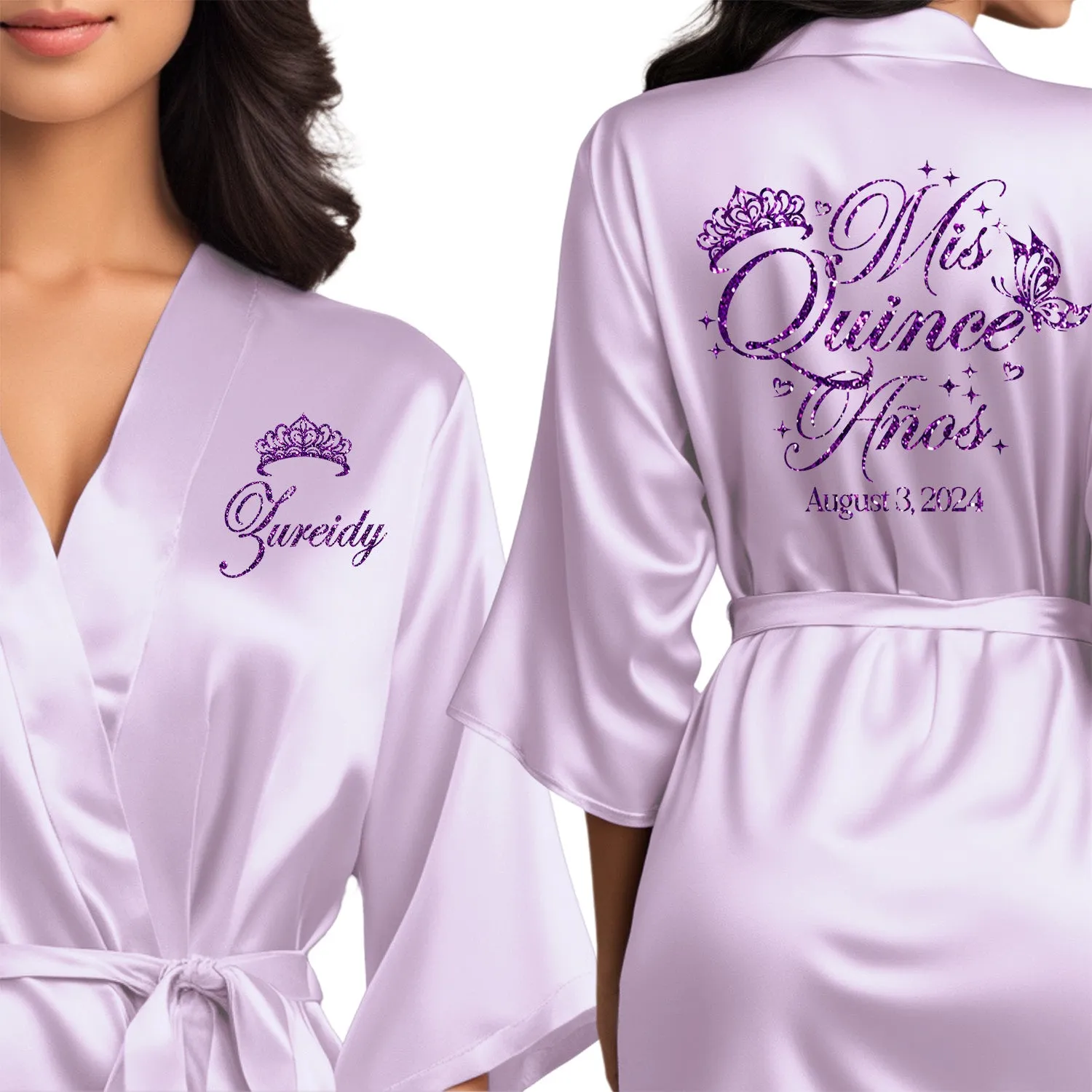 Personalized Lilac Mis Quince Años Robes