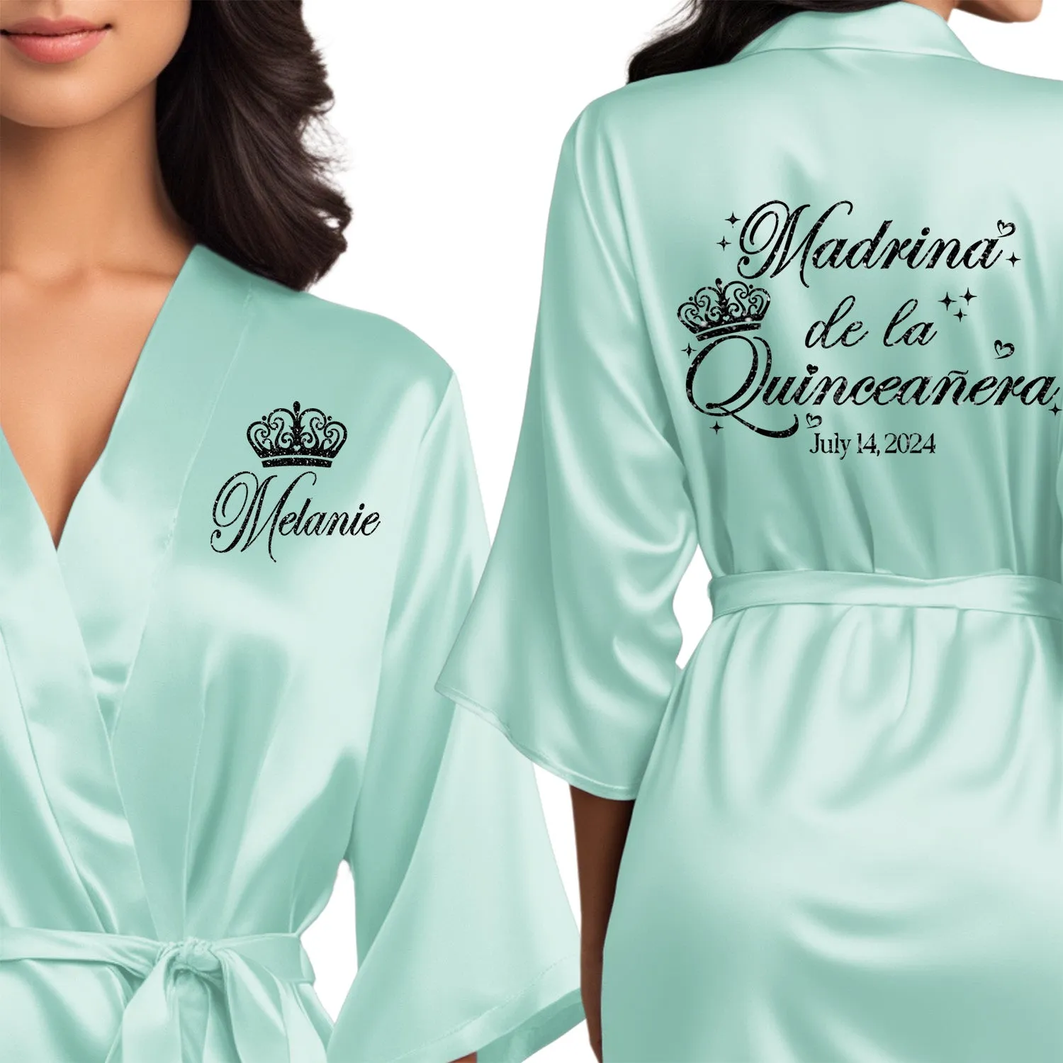 Personalized Mint Blue Mis Quince Años Robes
