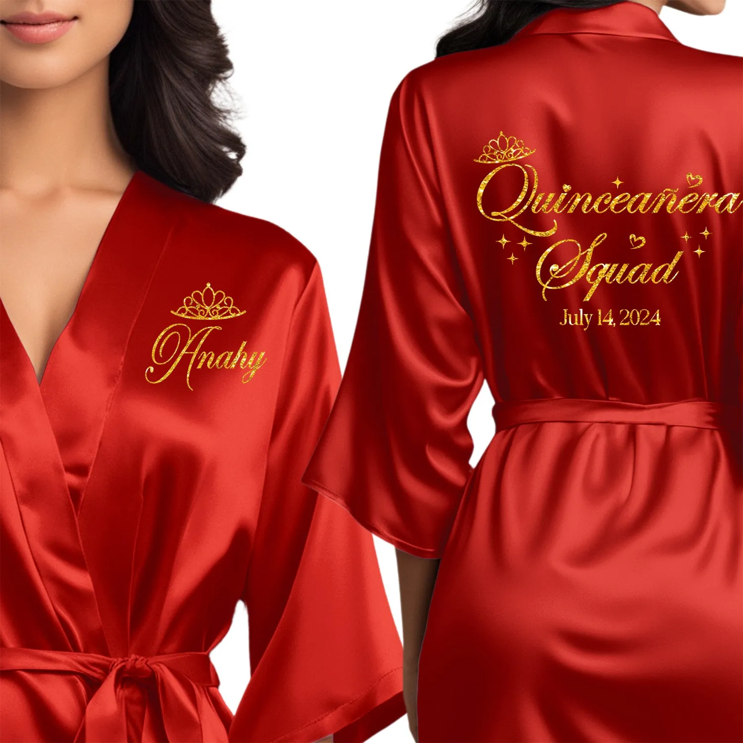 Personalized Red Mis Quince Años Robes