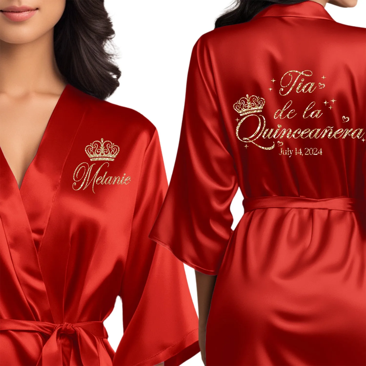Personalized Red Mis Quince Años Robes