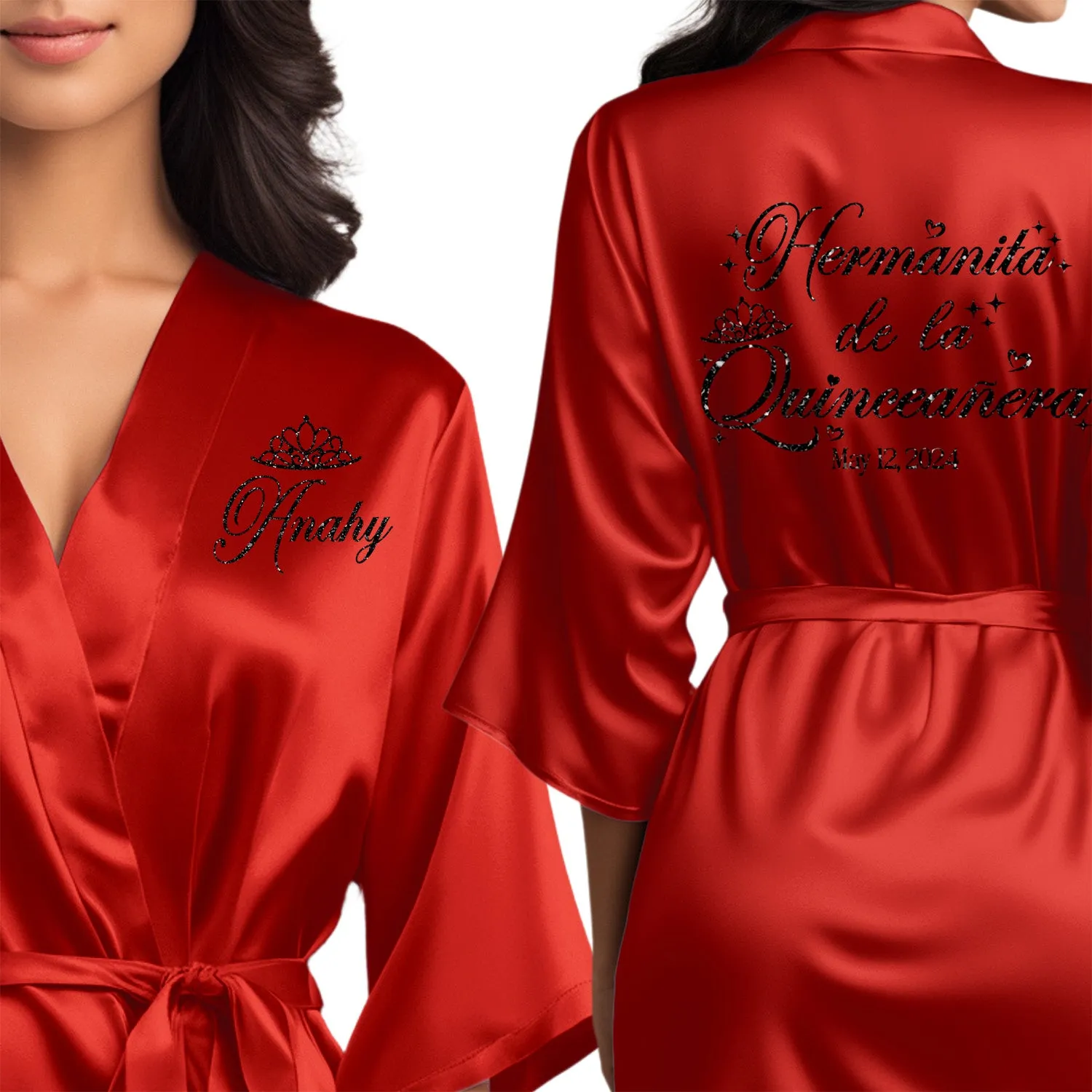 Personalized Red Mis Quince Años Robes