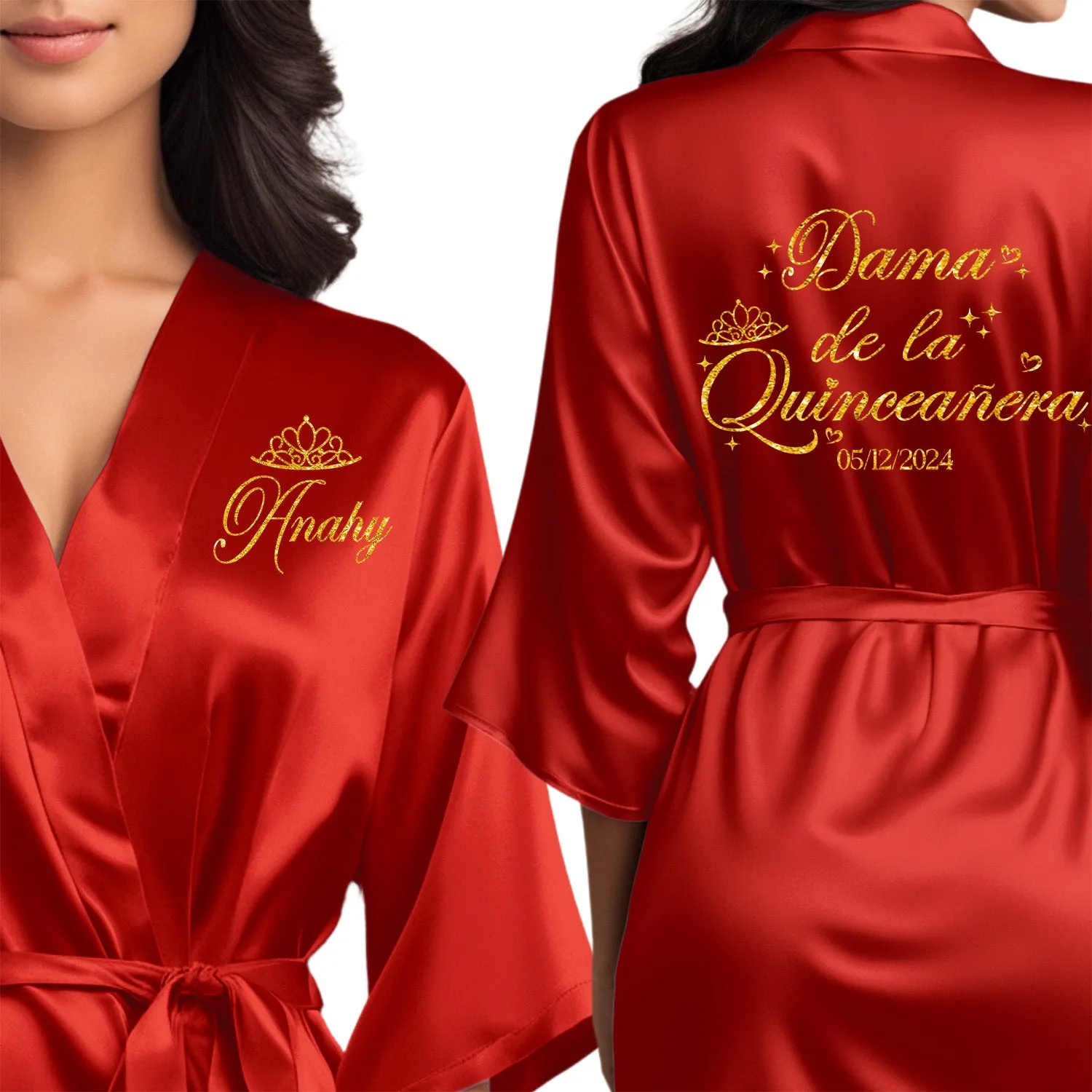 Personalized Red Mis Quince Años Robes