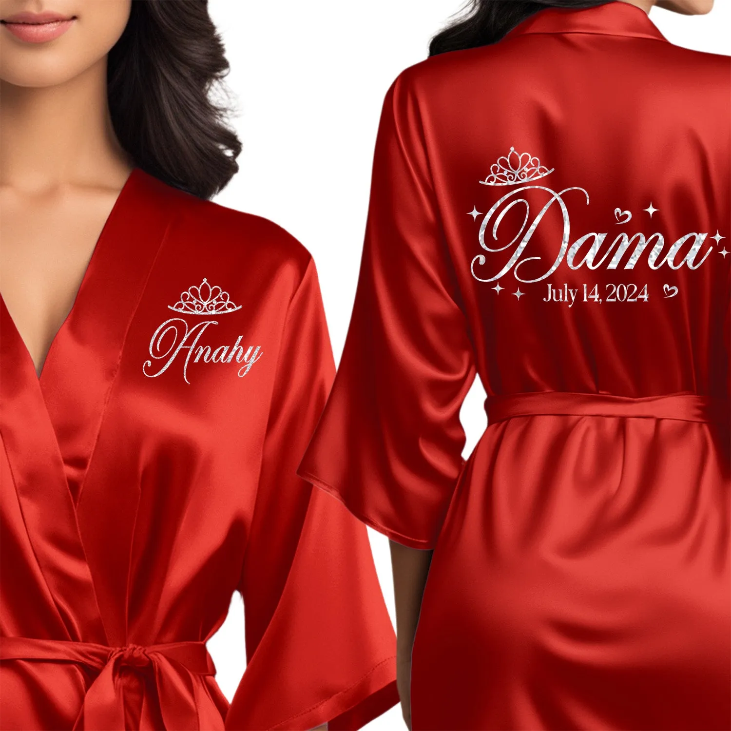 Personalized Red Mis Quince Años Robes