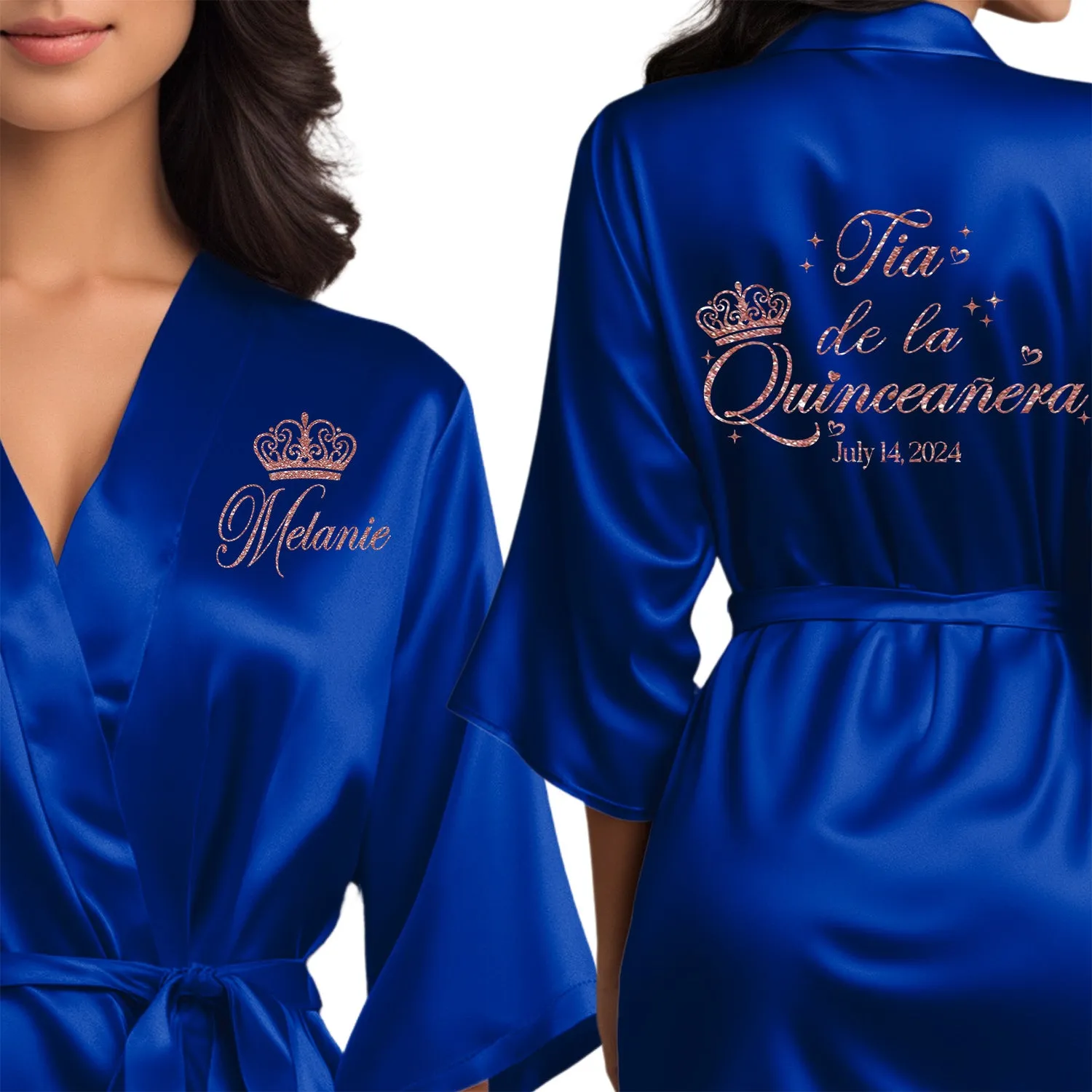 Personalized Royal Blue Mis Quince Años Robes