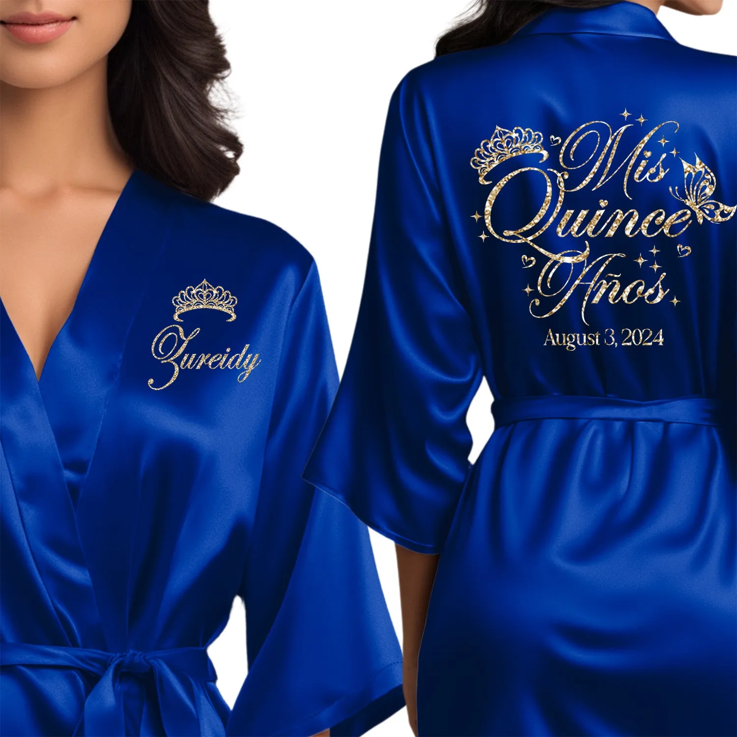 Personalized Royal Blue Mis Quince Años Robes