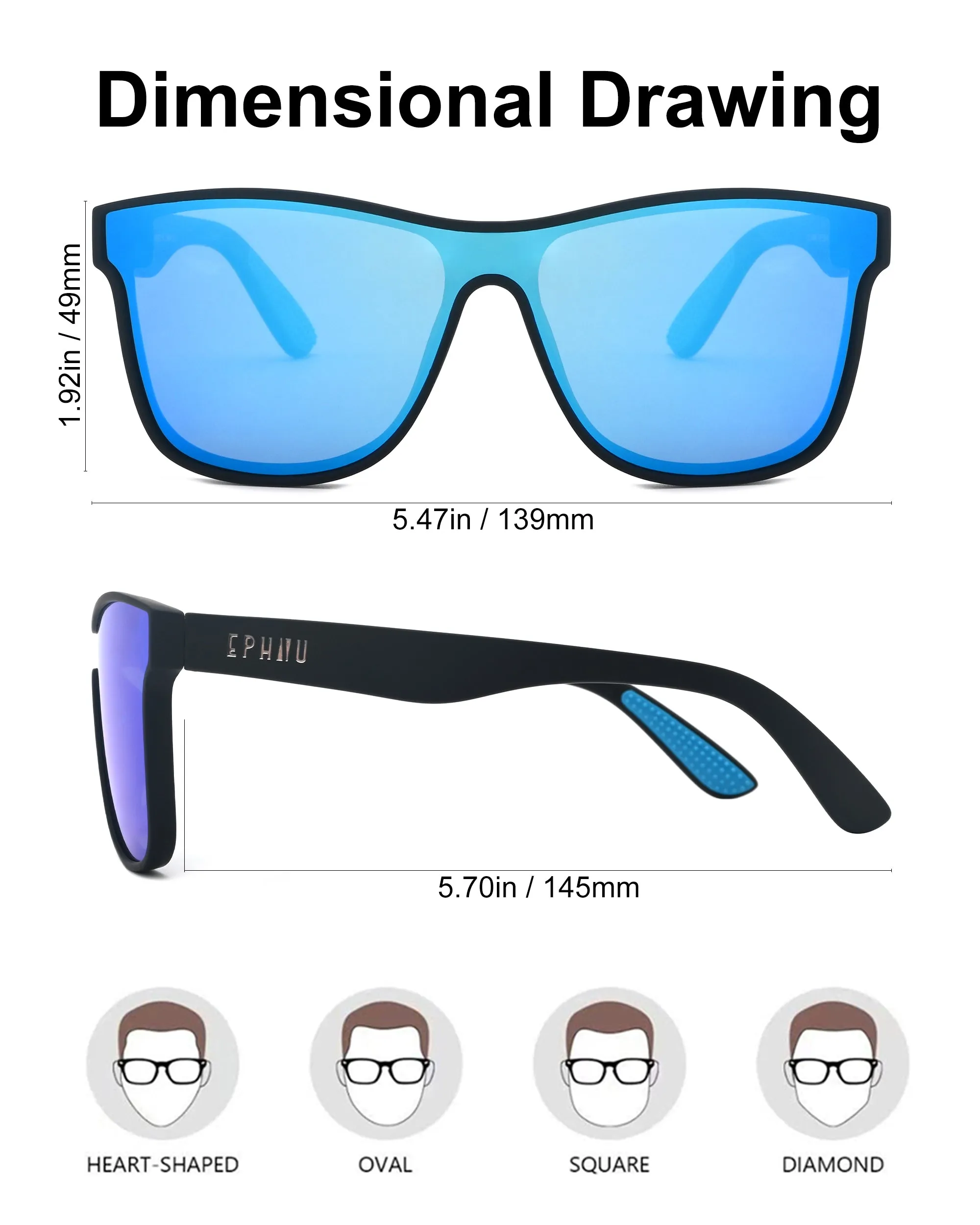 Polarized Sports Sunglasses with Full Mirror Lens YS009-C6