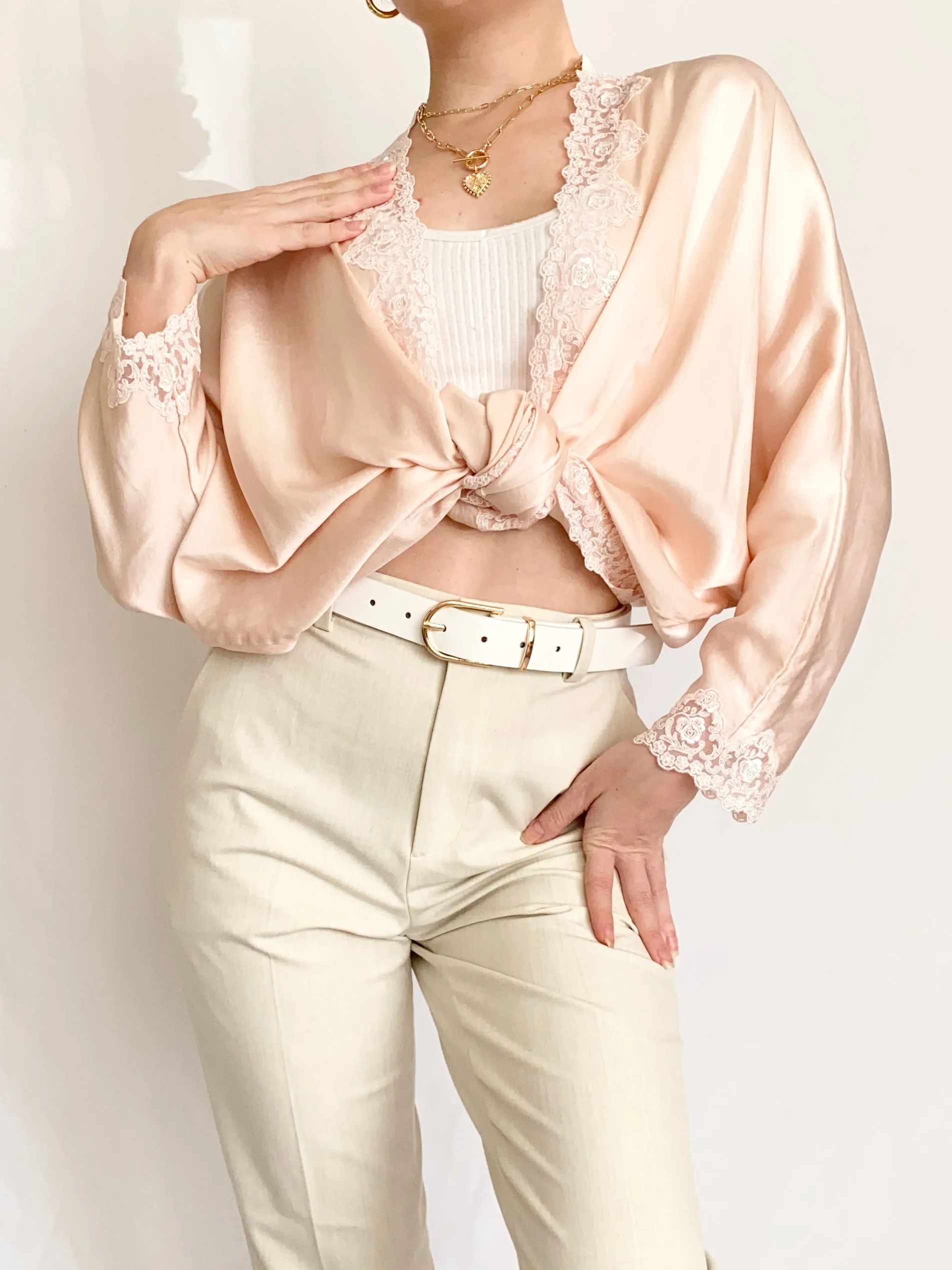 Pure Silk Vintage Victoria's Secret Bed Jacket (S/M)
