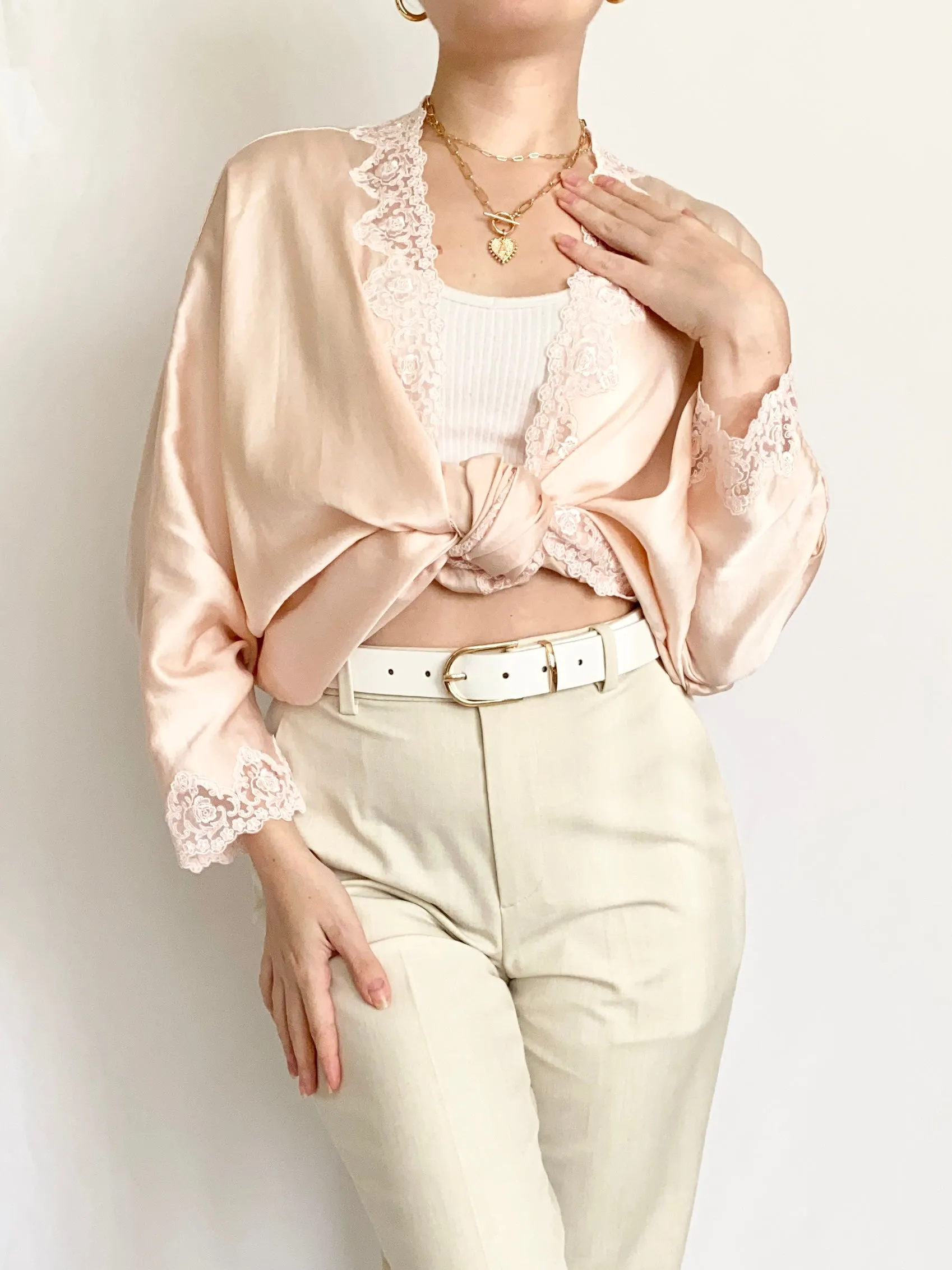 Pure Silk Vintage Victoria's Secret Bed Jacket (S/M)