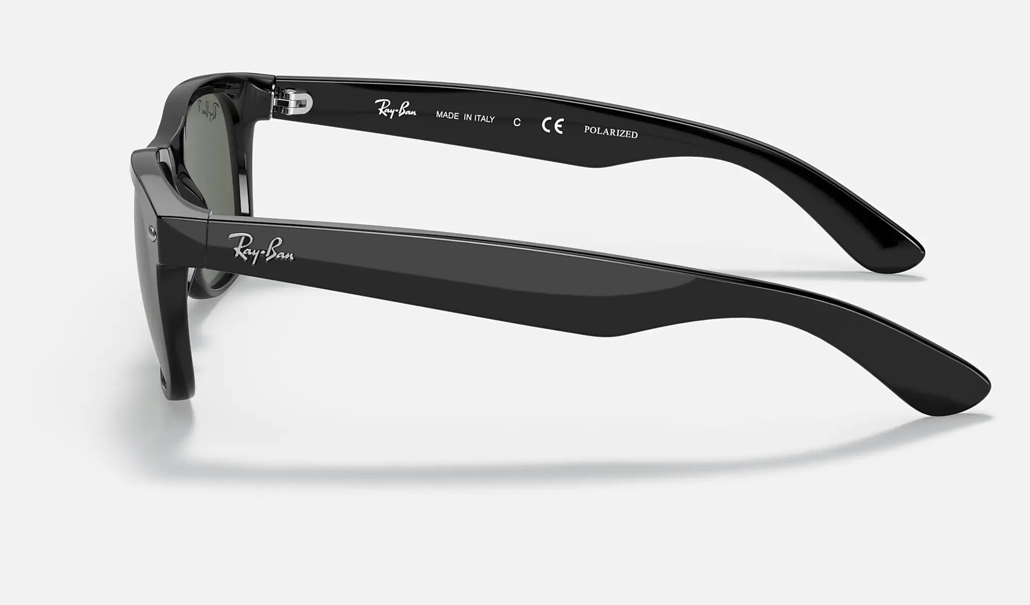 RAY-BAN New Wayfarer Classic 55 Black - Green Classic G-15 Polarized Sunglasses