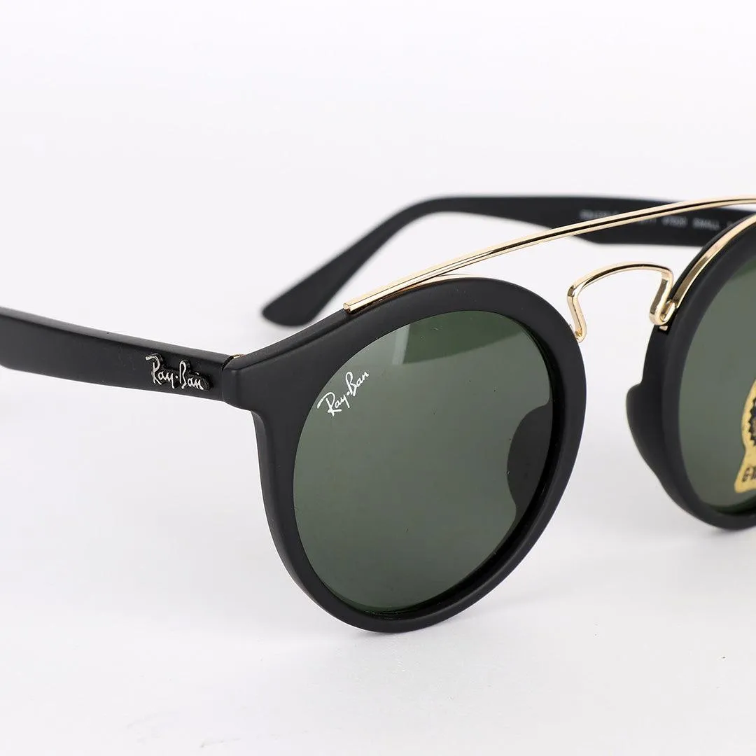 Ray-Ban Round Frame And Gold Metal Black Sunglasses