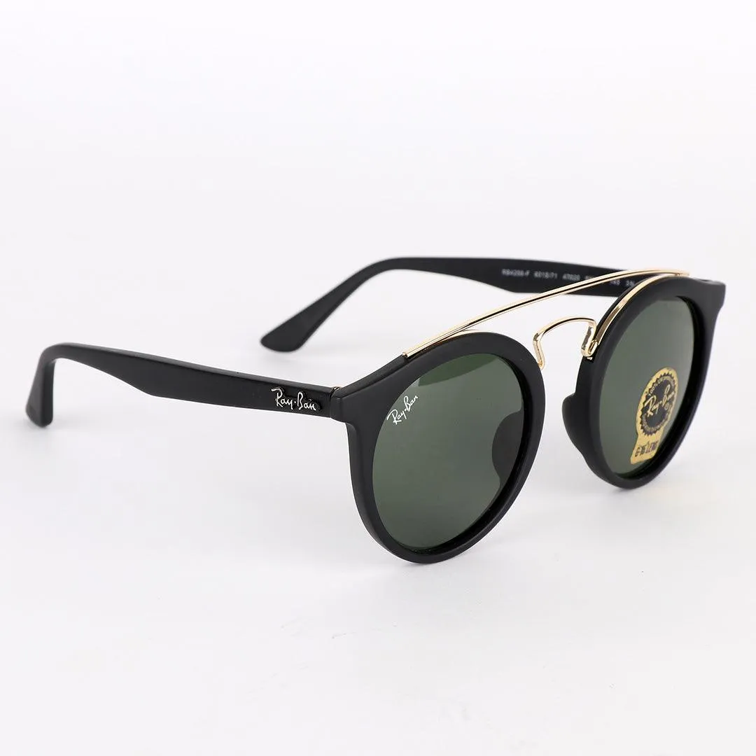 Ray-Ban Round Frame And Gold Metal Black Sunglasses