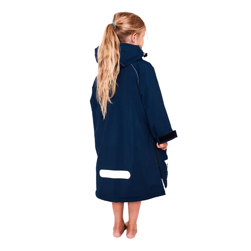 Red Original Change Kids Poncho Half-Zip Long Sleeve - Navy