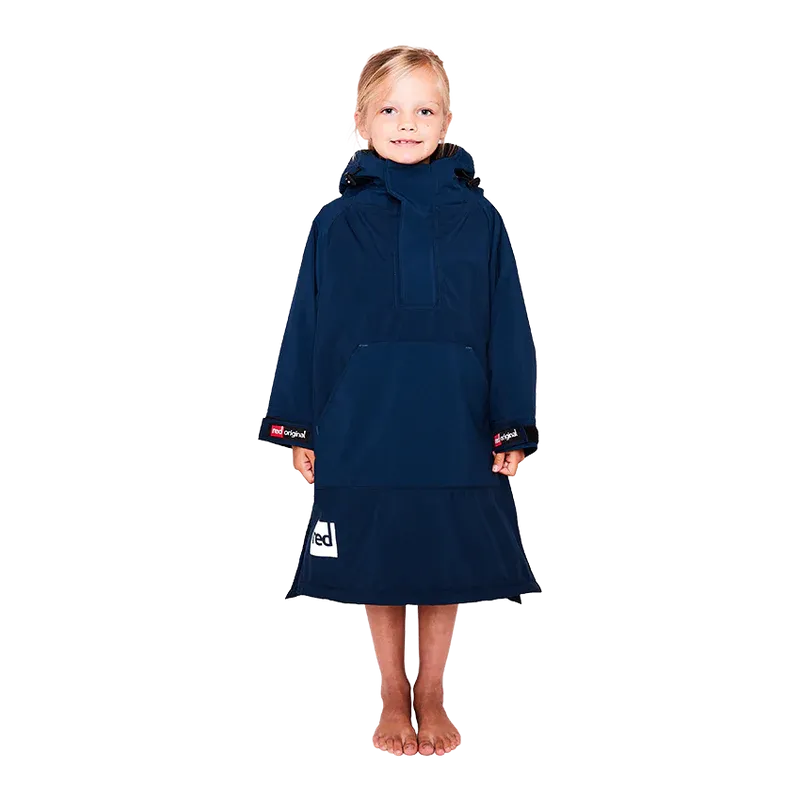 Red Original Change Kids Poncho Half-Zip Long Sleeve - Navy