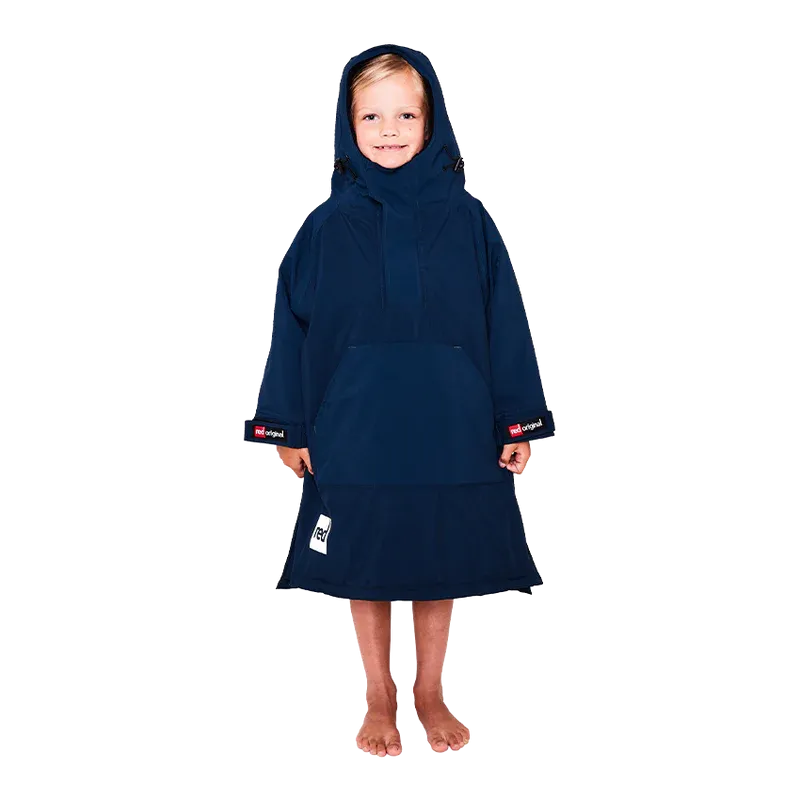 Red Original Change Kids Poncho Half-Zip Long Sleeve - Navy