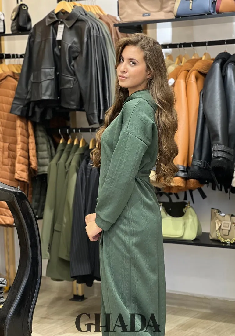 Robe à capuches en vert olive