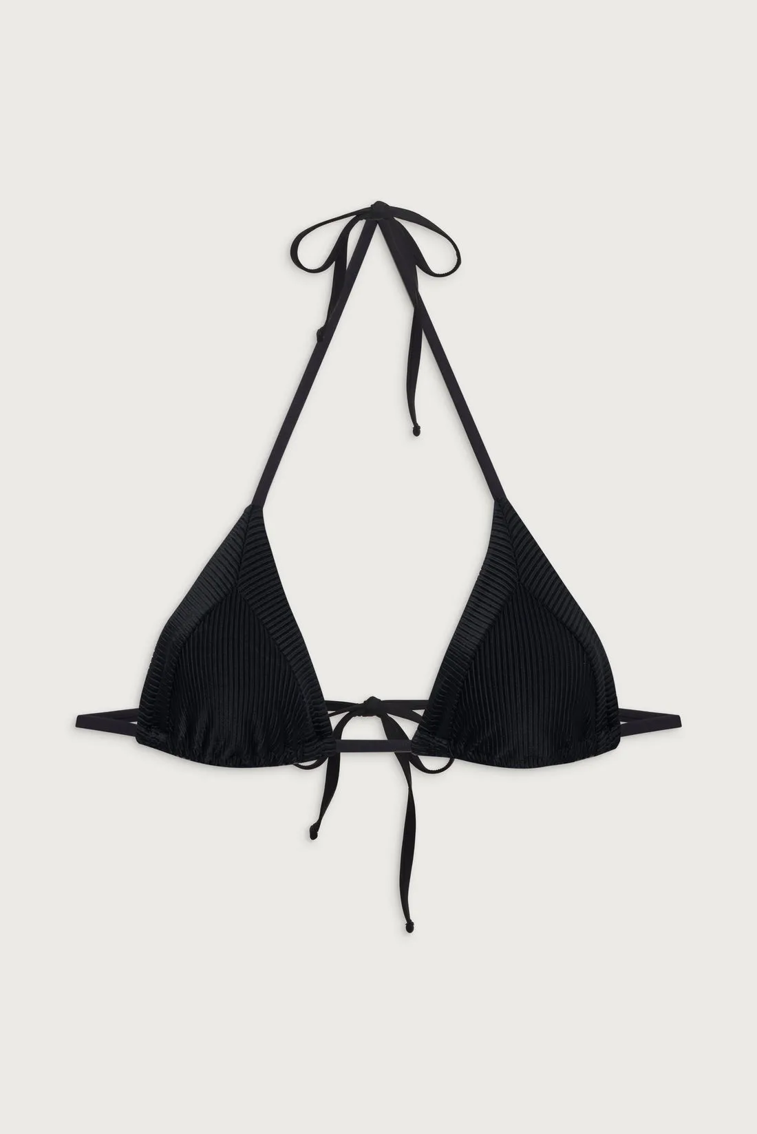Sky Ribbed Triangle Bikini Top