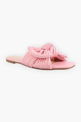 Textured Bow Slide Flats