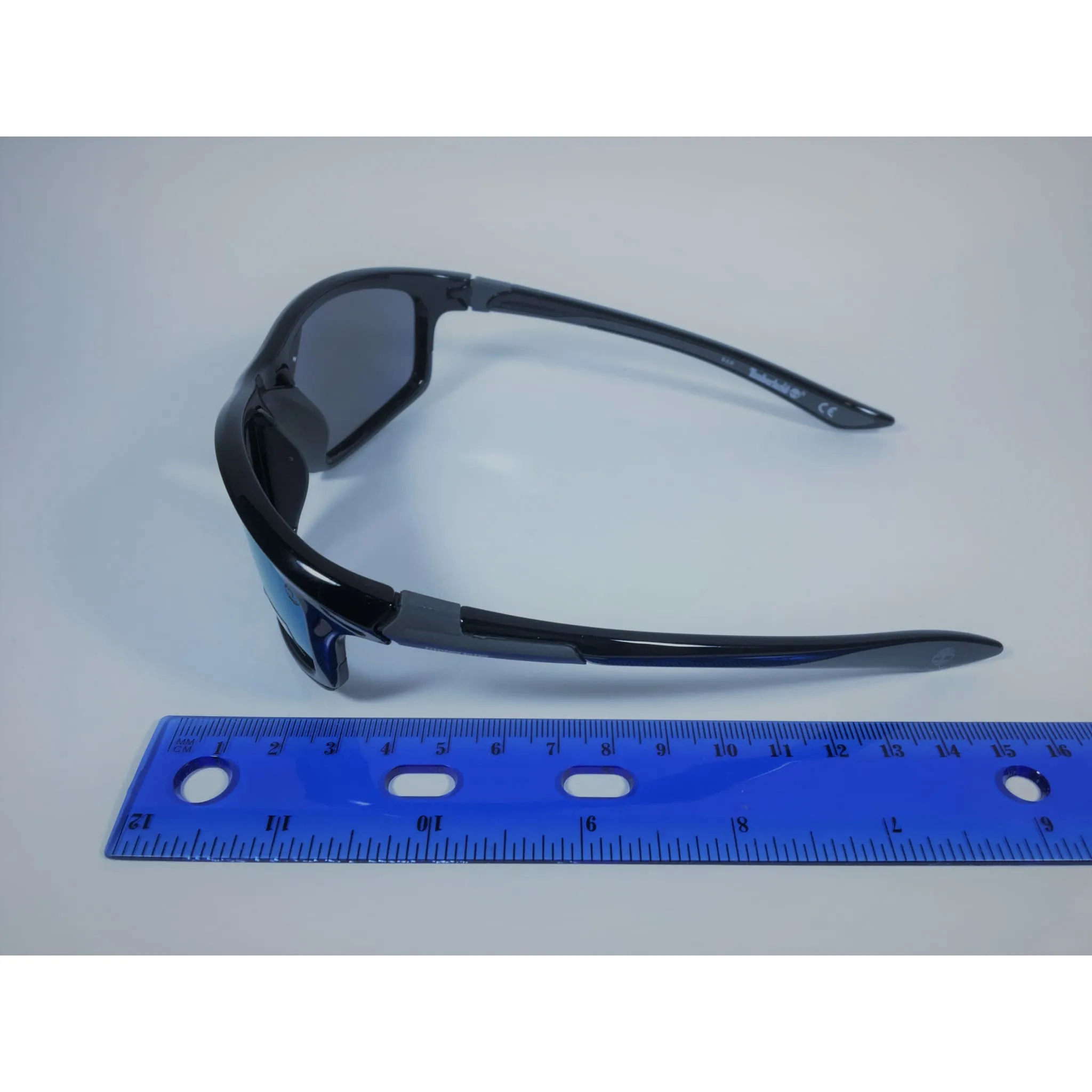 Timberland Polarized Wrap Sunglasses Black Frame Blue Mirror Lens TB7149 6201D