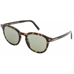 Tom Ford Men's Sunglasses - Shiny Classic Havana Frame Green Lens | FT0816 PAX 52N
