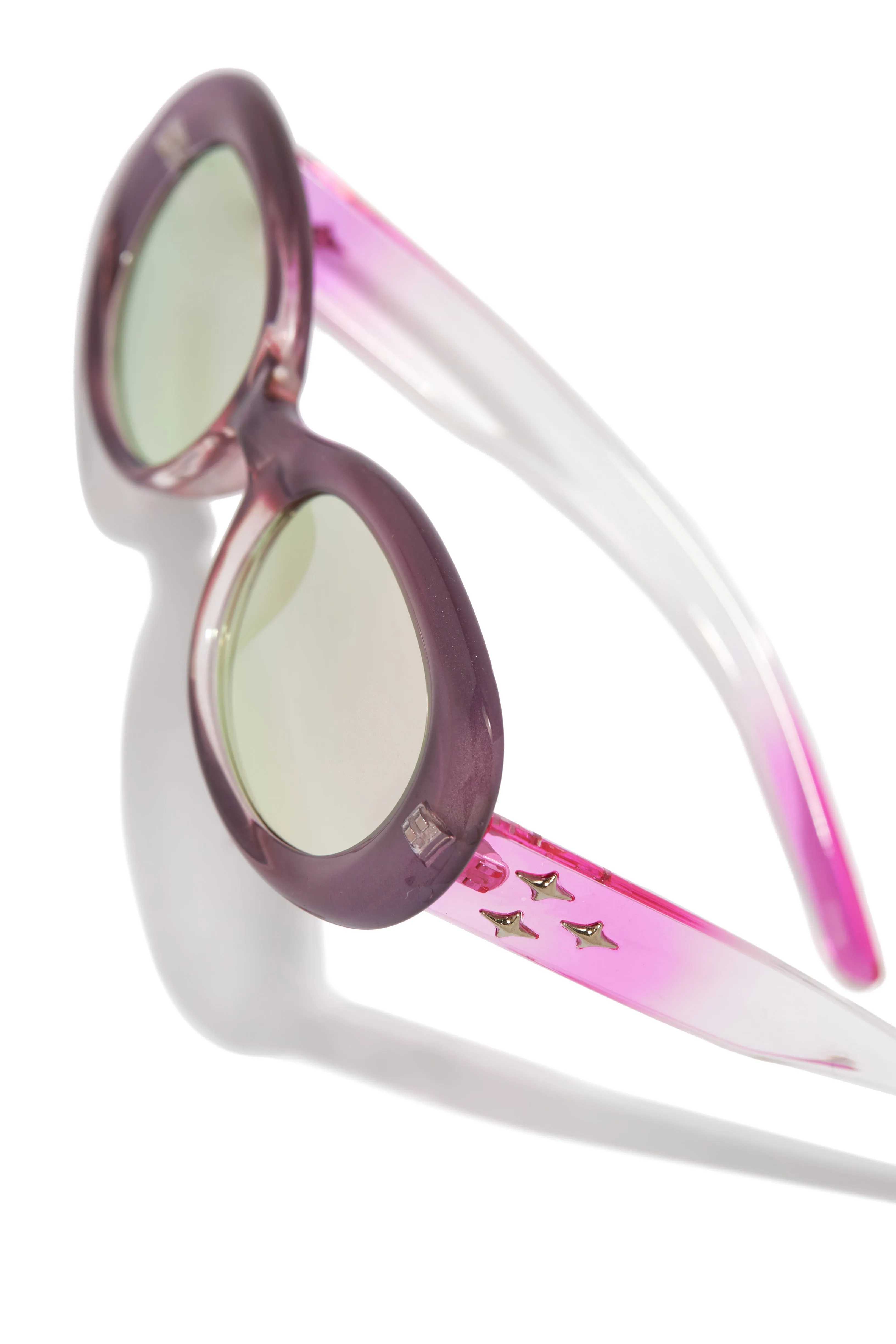 Tube Girl Oval Sunglasses - Clear