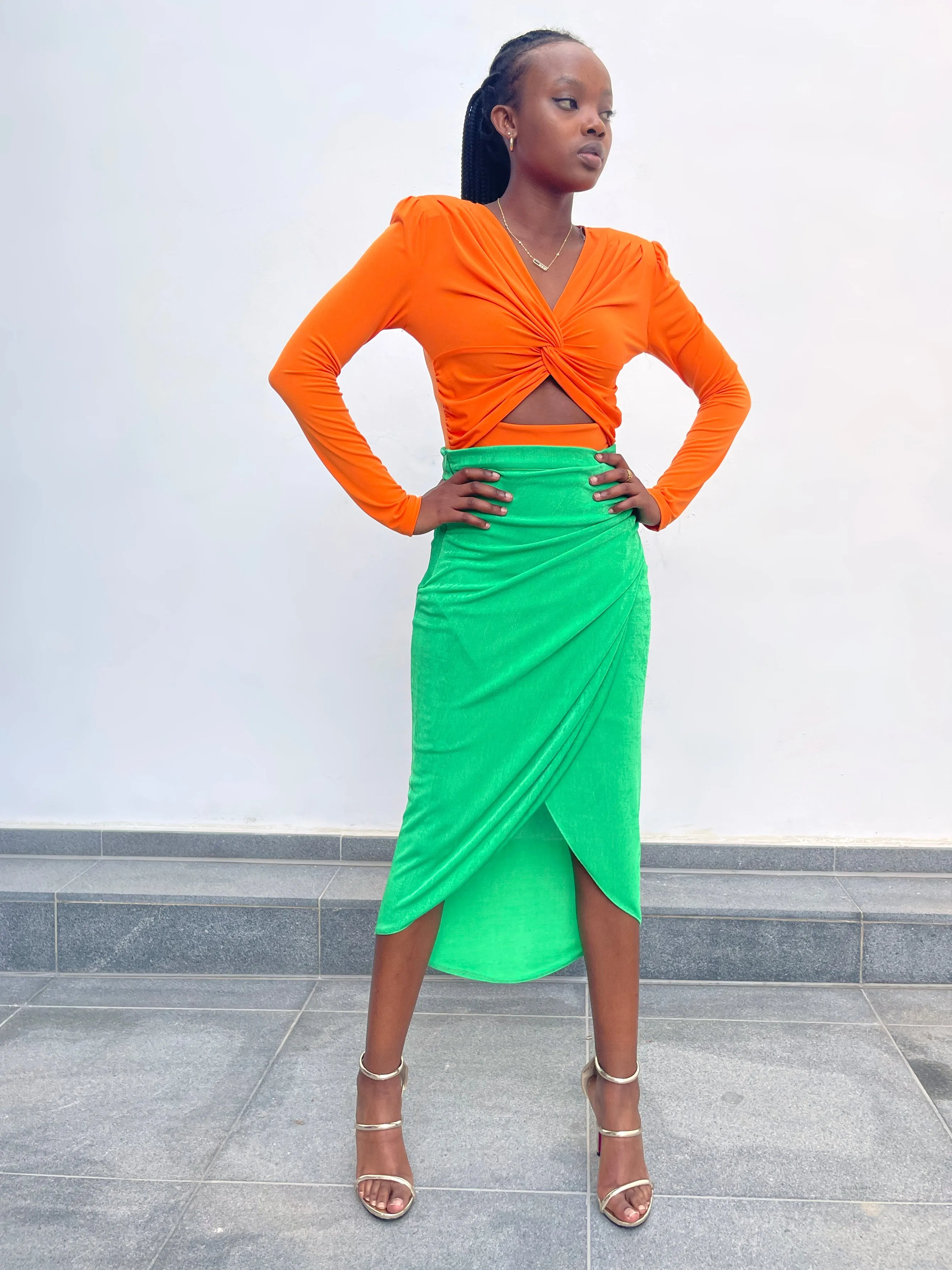 Twist Front Cut-Out Bodysuit