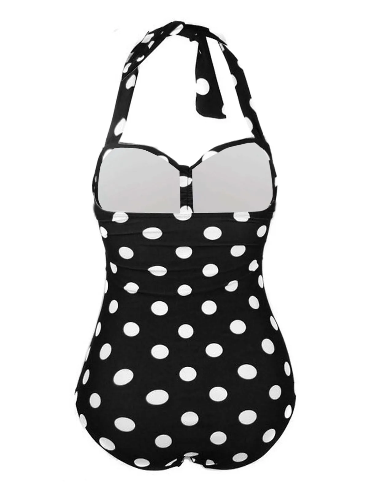 Upopby Halter Polka Dot One-Piece Swimsuit