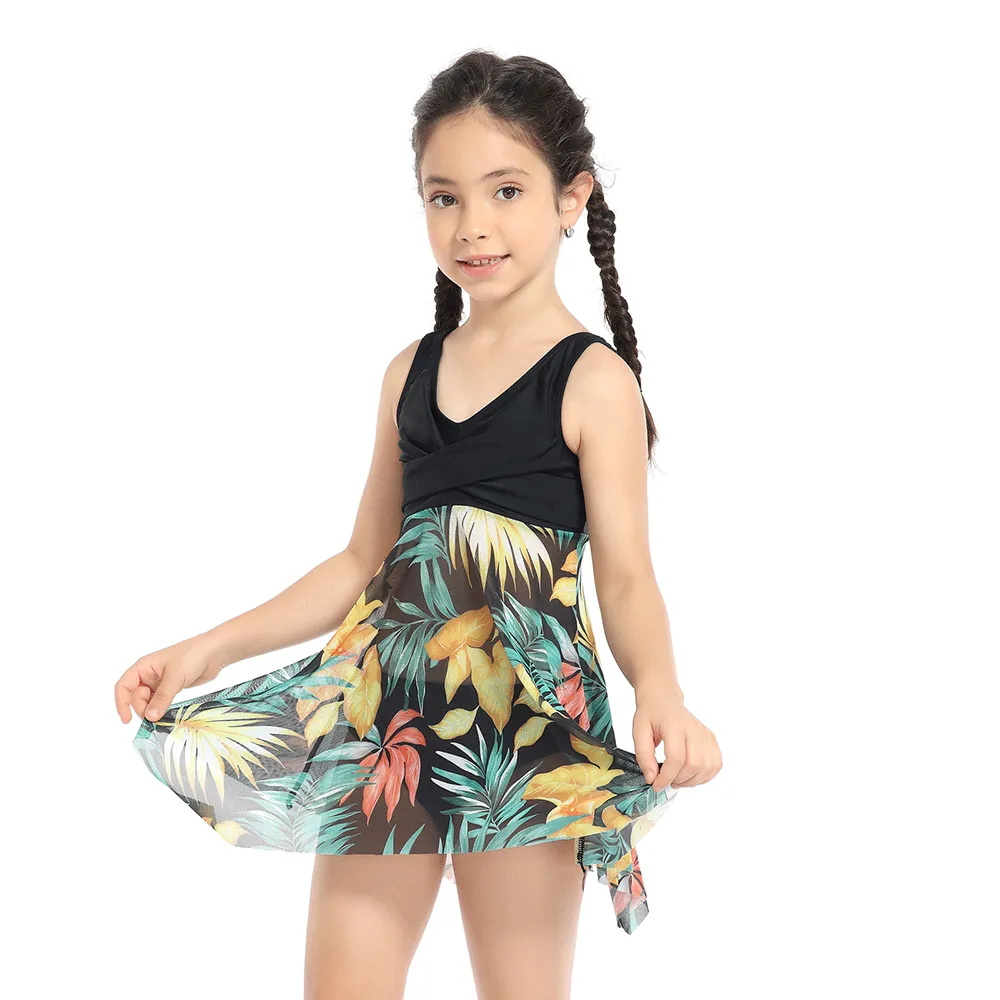V neck Backless Mommy and Me Swimsuits