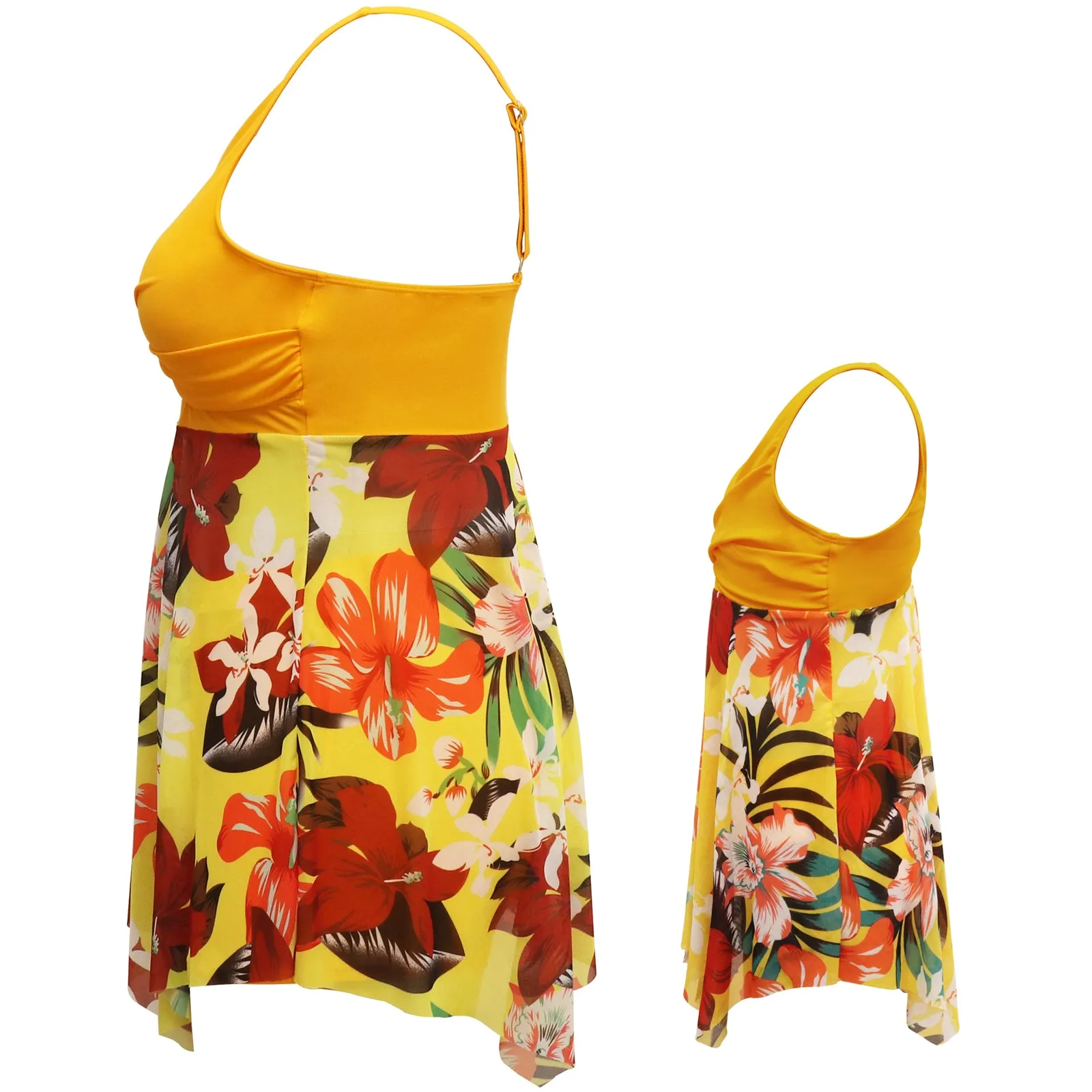 V neck Backless Mommy and Me Swimsuits