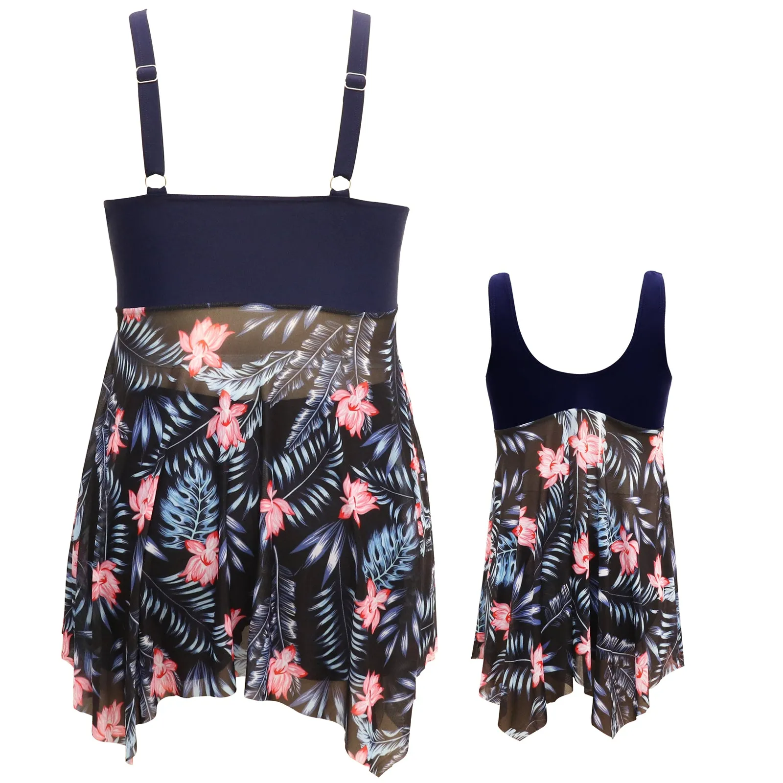 V neck Backless Mommy and Me Swimsuits