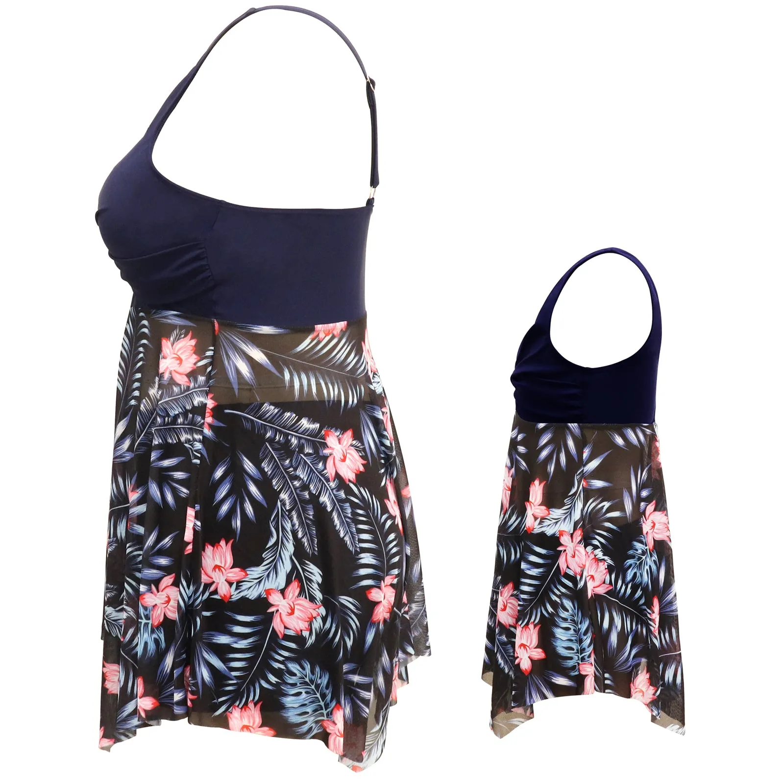 V neck Backless Mommy and Me Swimsuits