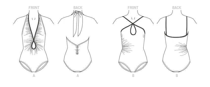 Vogue Pattern V1894 Misses' Swimsuits