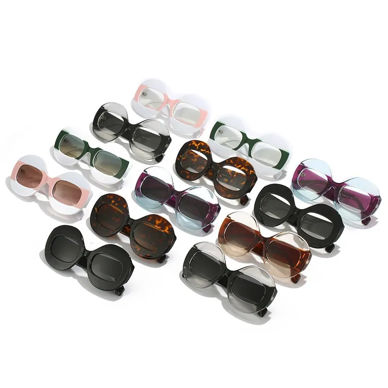 Wellia Two Tone Retro Round Sunglasses - 11 Colors